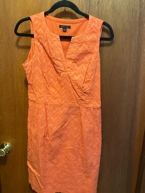Tommy Hilfiger Bright Coral Textured Sleeveless Sheath Dress